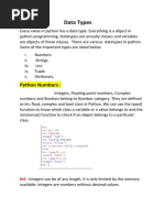 Data Types: Python Numbers