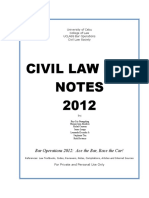 Civil Law Bar Notes 2012