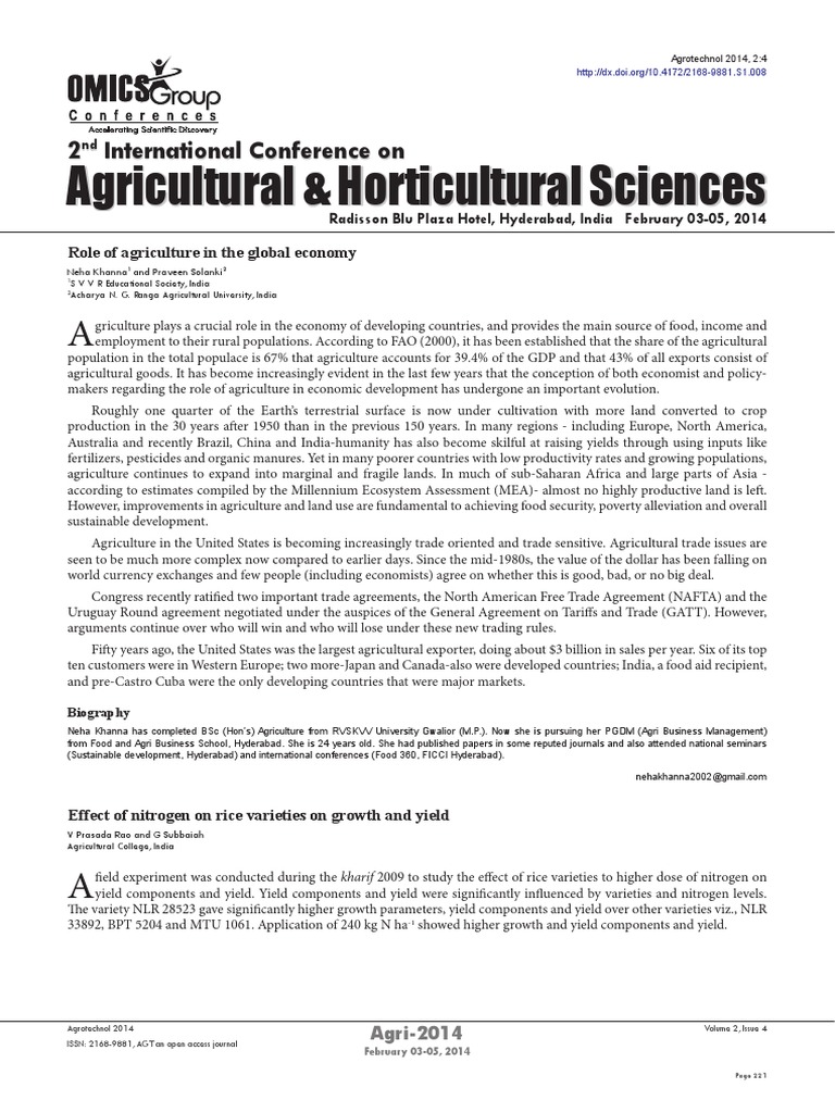 Role of Agriculture in Economic Development | PDF | Agriculture | Economies