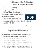 Algorithm Efficiency, Big O Notation, ADT's, and Role of Data Structures
