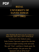 Rizal University of Santo Tomas (1877-1882)