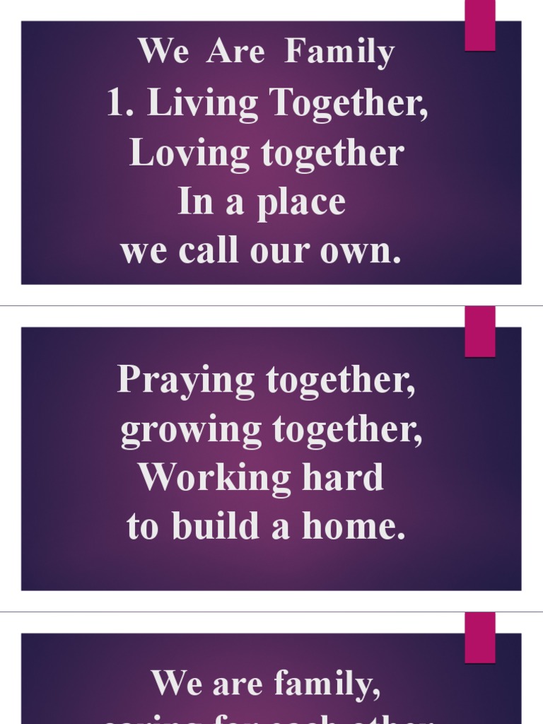 We Are Family: 1. Living Together, Loving Together in A Place We Call ...