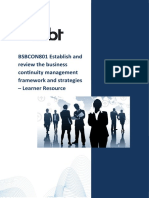 Establish, Monitor and Review Business Continuity Management