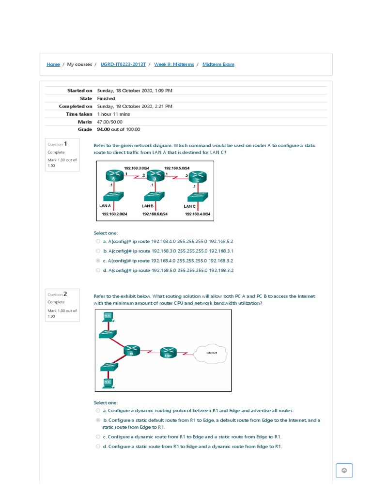 Optimal Routing for PC A and B Access | PDF | Routing | Router (Computing)