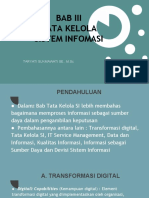 Bab Iii Tata Kelola Sistem Infomasi: Taryati Sukmawati Se., M.SC