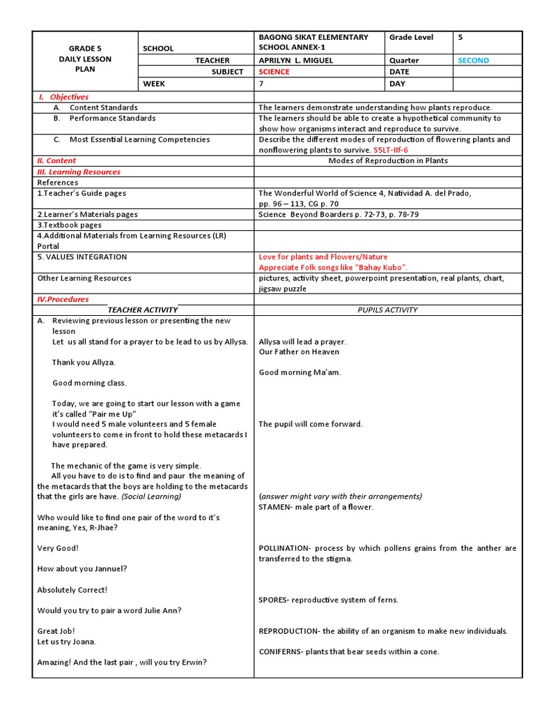 1st Cot New Normal PDF Plant Reproduction Sexual Reproduction