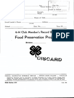 Food Preservation Project: 4-I-I Club Member's Record Book