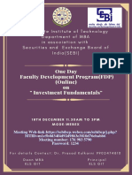 One Day Faculty Development Program (FDP) (Online) On - Investment Fundamentals - in Association With SEBI