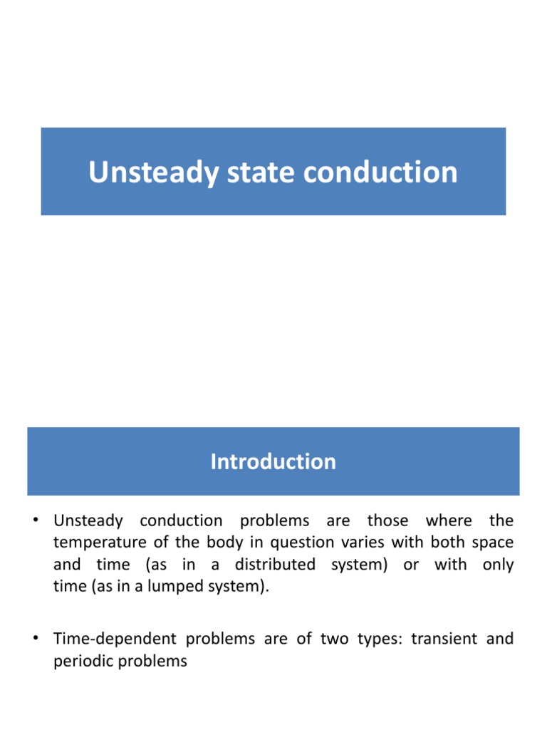 Unsteady State Heat Conduction Analysis | PDF | Thermal Conduction ...