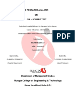 A Research Analysis ON CHI - Square Test: Rungta College of Engineering & Technology
