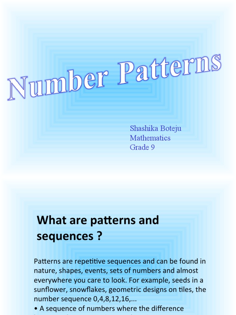 Shashika Boteju Mathematics Grade 9 | PDF | Pattern | Numbers