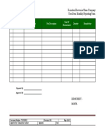 TD-OF-003 Used Item Monthly Report Form