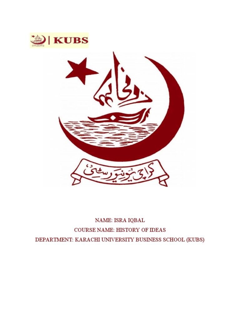 Name Isra Iqbal Course Name History of Ideas Department Karachi
