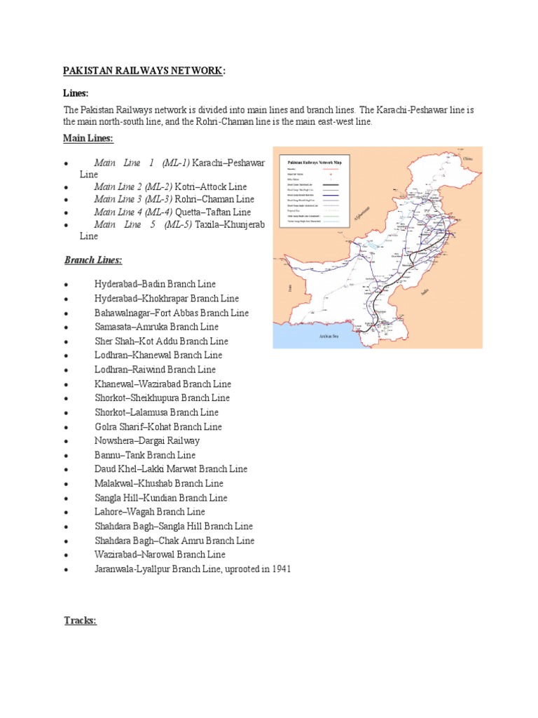 Overview of Pakistan's Railway Network | PDF | Land Transport ...