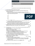 Chapter 9: Rates of Reaction: Homework Questions