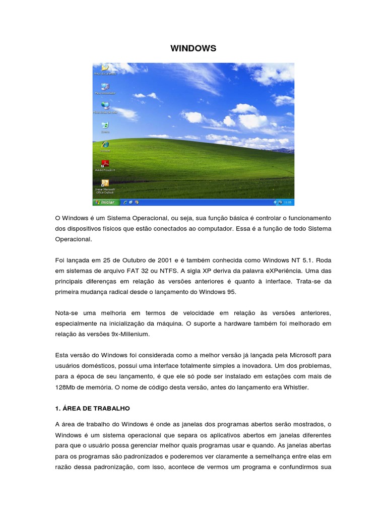 Windows XP | PDF | Microsoft Windows | Ambiente de desktop