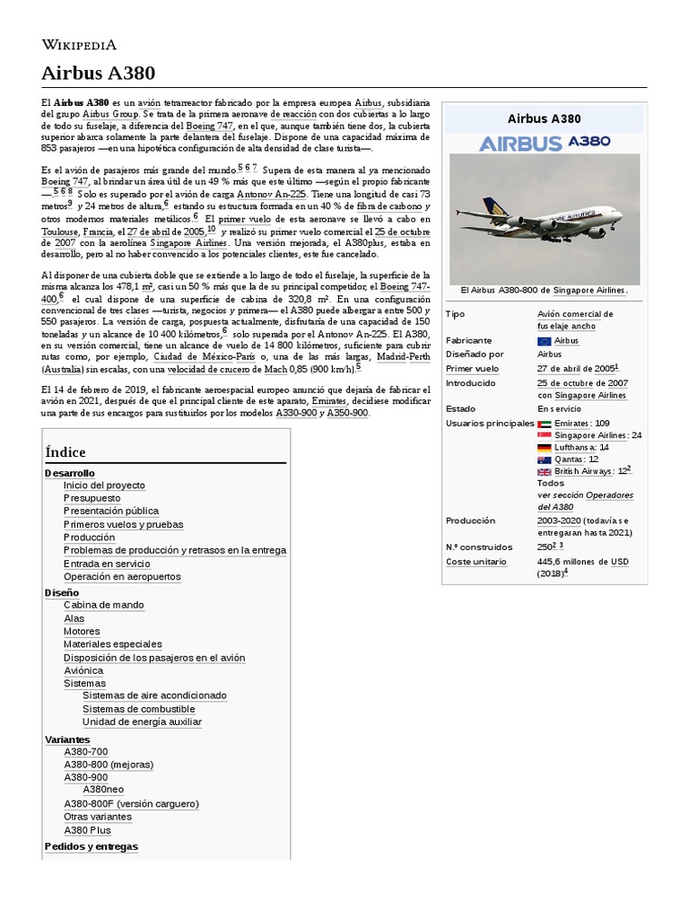 Airbus A380 | PDF | Aerobús | Boeing