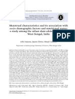 [20834594 - Anthropological Review] Menstrual characteristics and its association with socio-demographic factors and nutritional status_ a study among the urban slum adolescent girls of West Bengal, India