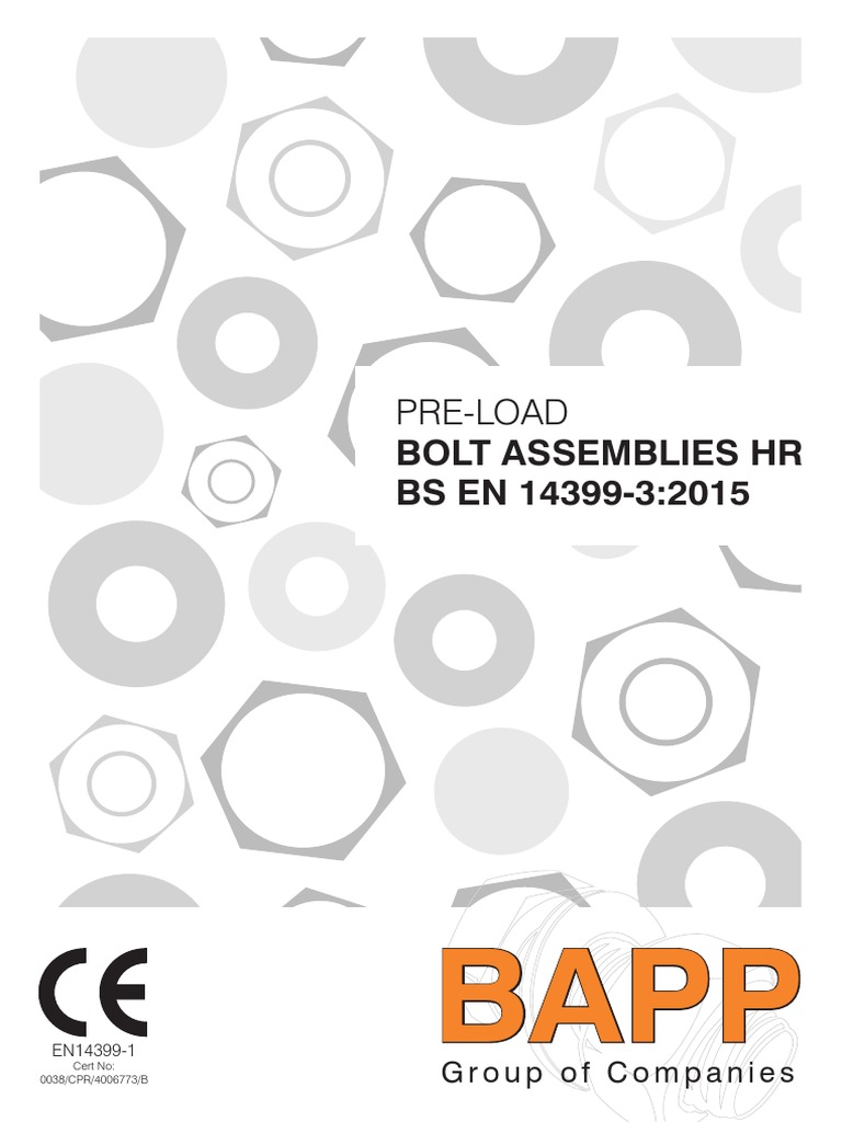EN 14399-3 Pre-Load Bolt Assemblies | PDF | Engineering Tolerance ...