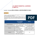 Module 2: Most Essential Learning Competencies (Melcs) : Lesson 1: Background, Rationale, and Development of Melcs