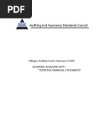 Guidance in Dealing With "Tentative Financial Statements": Philippine Auditing Practice Statement 1001Ph