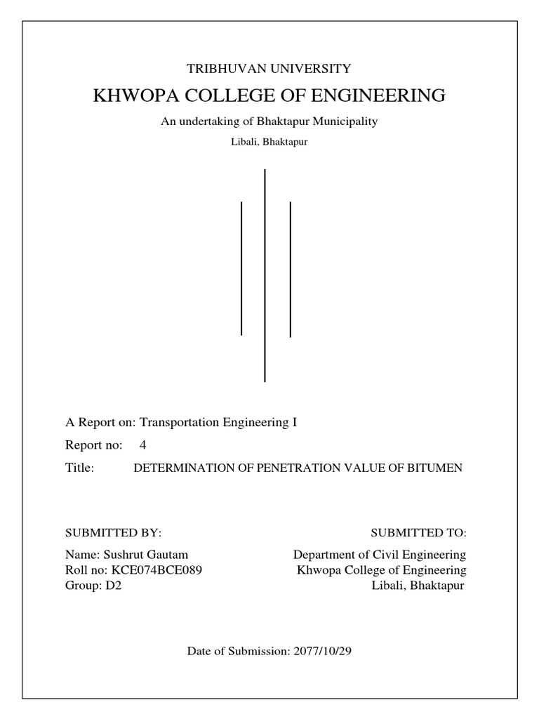 Bitumen Penetration Value Determination | PDF | Asphalt | Experiment