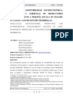 Análisis de Sostenibilidad Socioeconómica, Productiva y Ambiental de Productores Agroecológicos A Pequeña