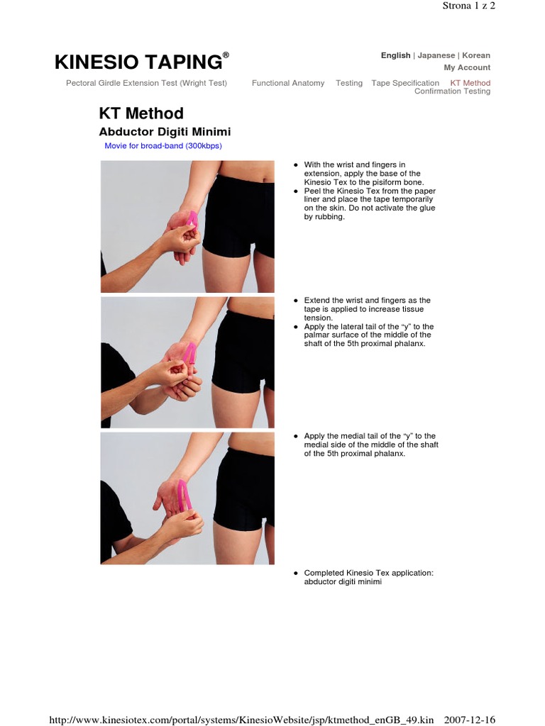 Abductor Digiti Minimi KT Method PDF Finger Limbs (Anatomy)