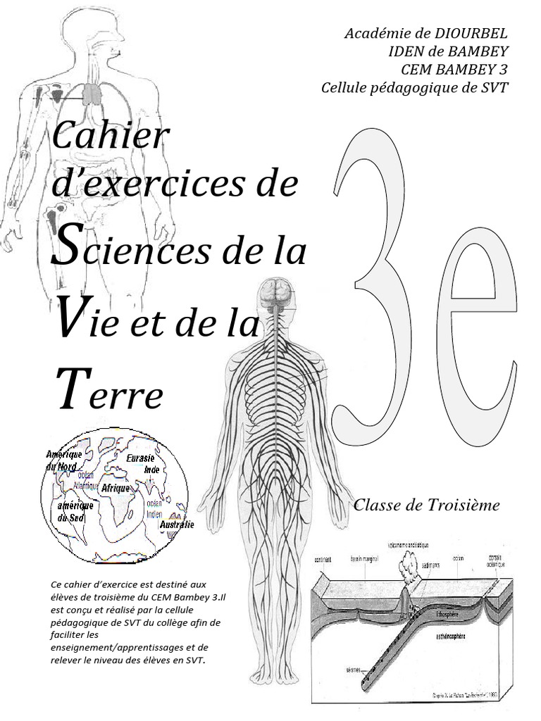 Page De Garde Cahier De Biologie 3ème Cahier D'exercices SVT 2011-2012 - 3eme | PDF | Urine | Poumon