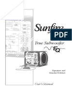 Sunfire True Subwoofer Eq Signature and Standard Sumwoofer Manual