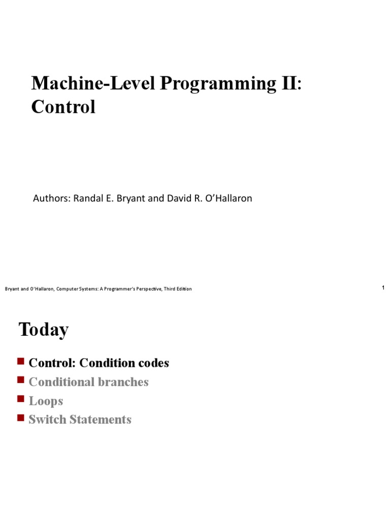 Control Flow in x86-64 Programming | PDF | Control Flow | Software ...