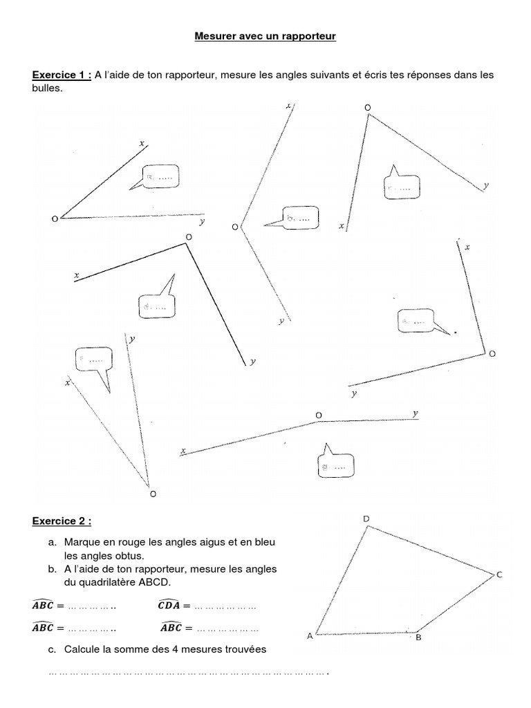 Mesurer des angles avec un rapporteur PDF — free download