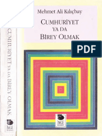 Mehmet Ali Kılıçbay - Cumhuriyet Ya Da Birey Olmak-İmge Yayınları (1994)