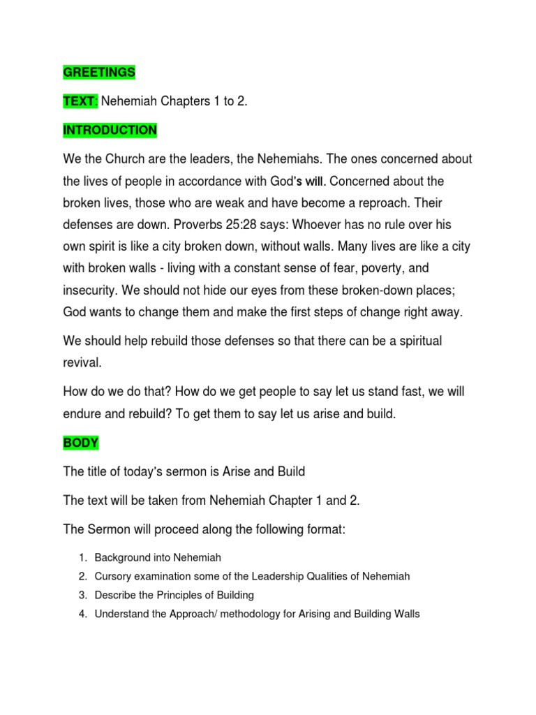 ARISE AND BUILD MEANING IN THE BIBLE intelligence overview