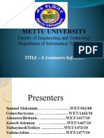 Mettu University: Faculty of Engineering and Technology Department of Information Technology