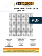 Sopa de Letras de Cuidado de La Piel 10