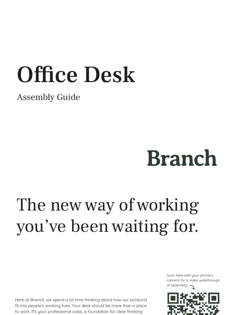 Branch Office Desk Assembly Guide PDF Equipment Manufactured Goods