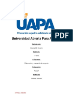 Tarea 1 de Elaboracion y Evaluacion de Proyecto