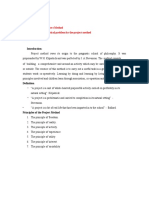 Principles of The Project Method Solving The Mathematical Problem by The Project Method Conclusion