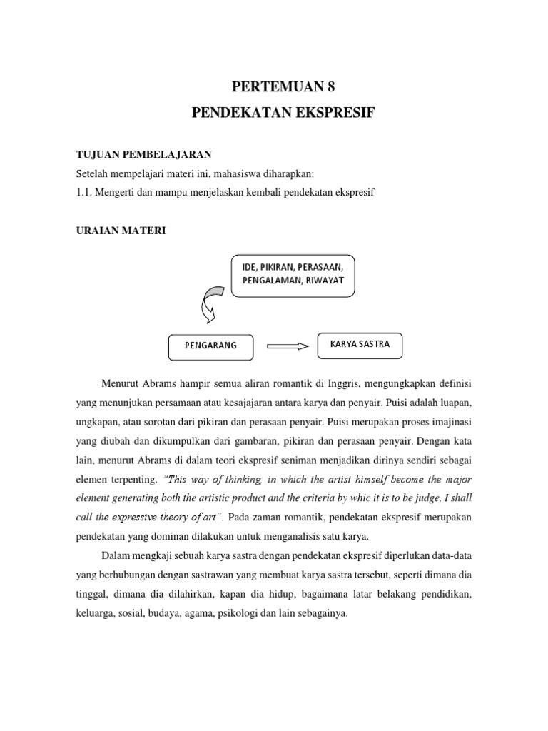 Pendekatan Ekspresif dalam Sastra | PDF
