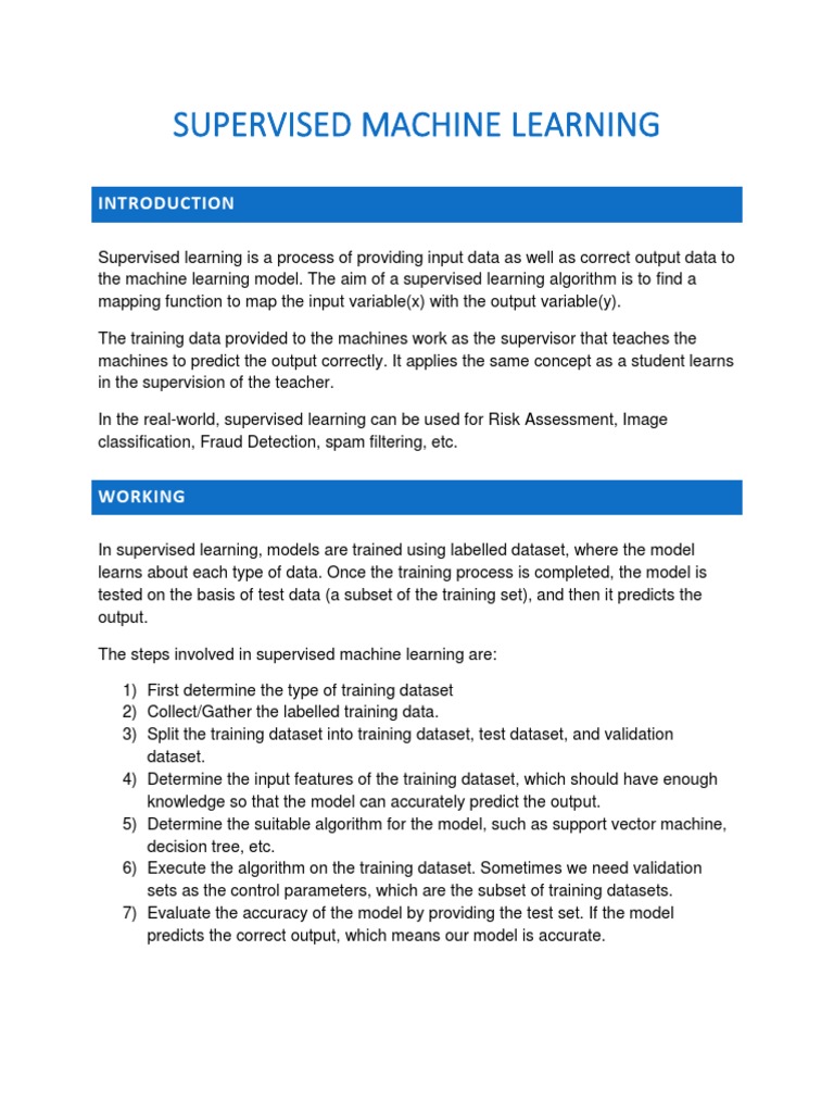 Supervised Machine Learning | PDF | Machine Learning | Mathematical Model