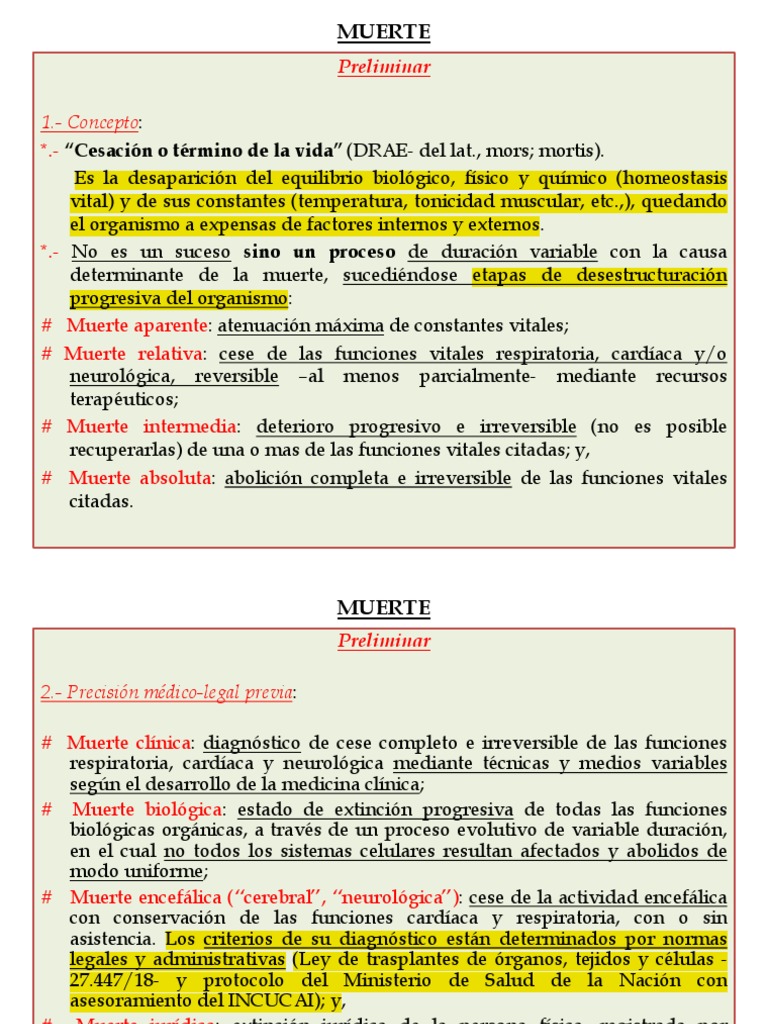 Tipos y Diagnóstico de Muerte Legal | PDF | Descomposición | Muerte