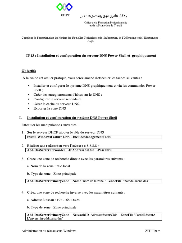 Installation et configuration DNS sous Windows | PDF | Système de noms ...