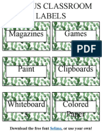 Edit Able Cactus Classroom Labels Print Able