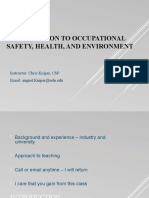 OSHE 111 Introduction To Occupational Safety, Health, and Environment