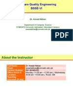 Software Quality Engineering Bsse-Vi: Dr. Assad Abbas