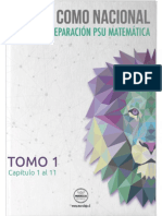 Libro PSU Matemática Piensa Como Nacional Tomo 1 Cap 1-11