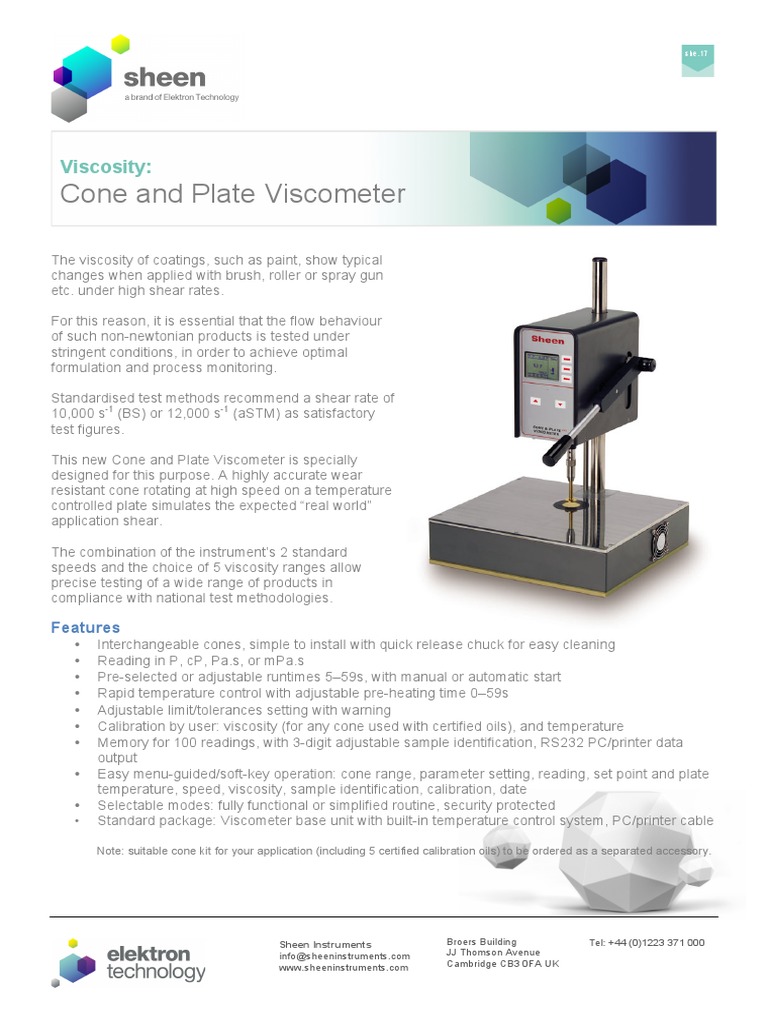 Cone and Plate Viscosity PDF Viscosity Metrology