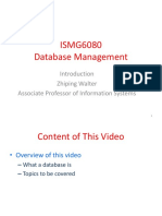 ISMG6080 Database Management: Zhiping Walter Associate Professor of Information Systems