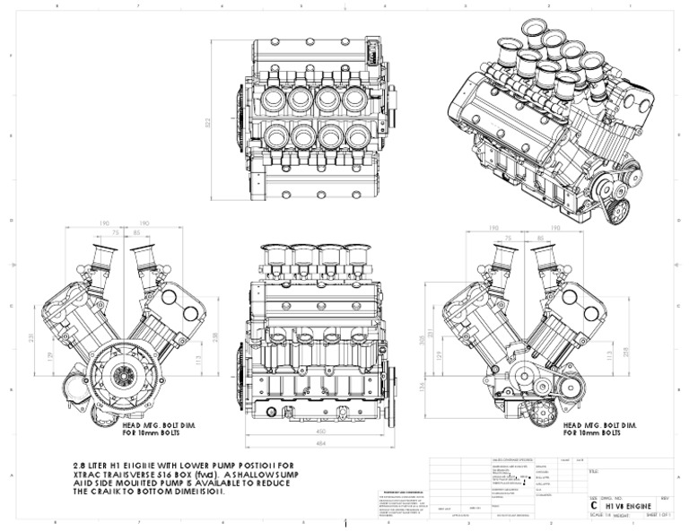 H1 V8 Engine Mounting Dimensions | PDF